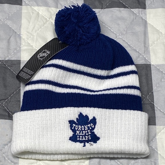 Blue & White Toronto Maple Leafs Winter Pompom Beanie (Big Kids) - Picture 1 of 7